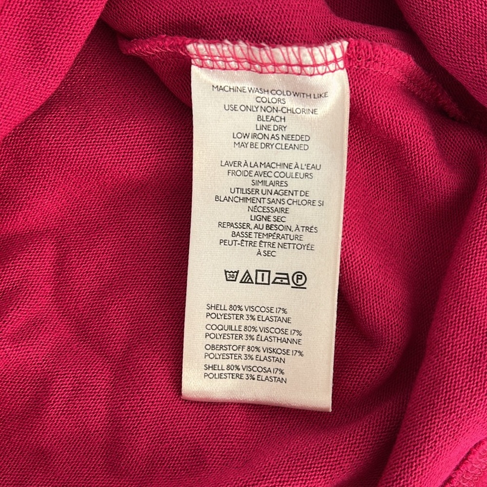By Anthropologie Ruched-Sleeve Turtleneck Top in Raspberry size Small - Picture 9 of 9